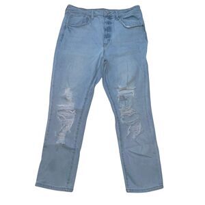 No Boundaries Jeans Women 15 Youth Distressed Grunge Light Wash High Rise Pants